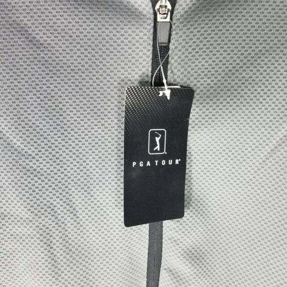 PGA Tour Golf Texture Fall Jacket Quiet Shade Gray S M Quarter Zip Collar NWT - Picture 4 of 8